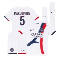 Fotbalové Dres Paris Saint-Germain Marquinhos #5 Dětské Venkovní 2024-25 Krátký Rukáv (+ trenýrky)